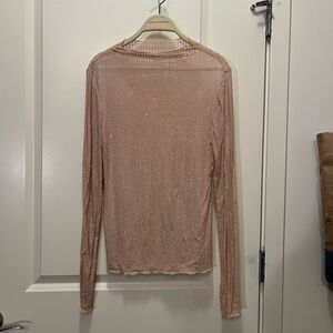 Free People Sparkling Long Sleeve Top - Blush